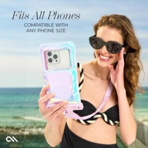 Case-Mate 2 Pack Soap Bubble IP68 Waterproof Phone Pouch – Floating Waterproof Phone Case w/Crossbody Lanyard – Compatible w/All Devices, Touchscreen Friendly – Iridescent