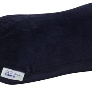 Tempur-Pedic All-Purpose Memory Foam Travel Pillow, Peanut-Shaped Lumbar Pillow for Neck and Back Pressure Relief, Navy
