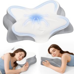 Cervical Neck Pillow, Ergonomic Memory Foam Pillows for Neck Pain Relief with Breathable Pillowcase, Adjustable Contour Neck Support Pillow for Side Back Stomach Sleepers, Odorless