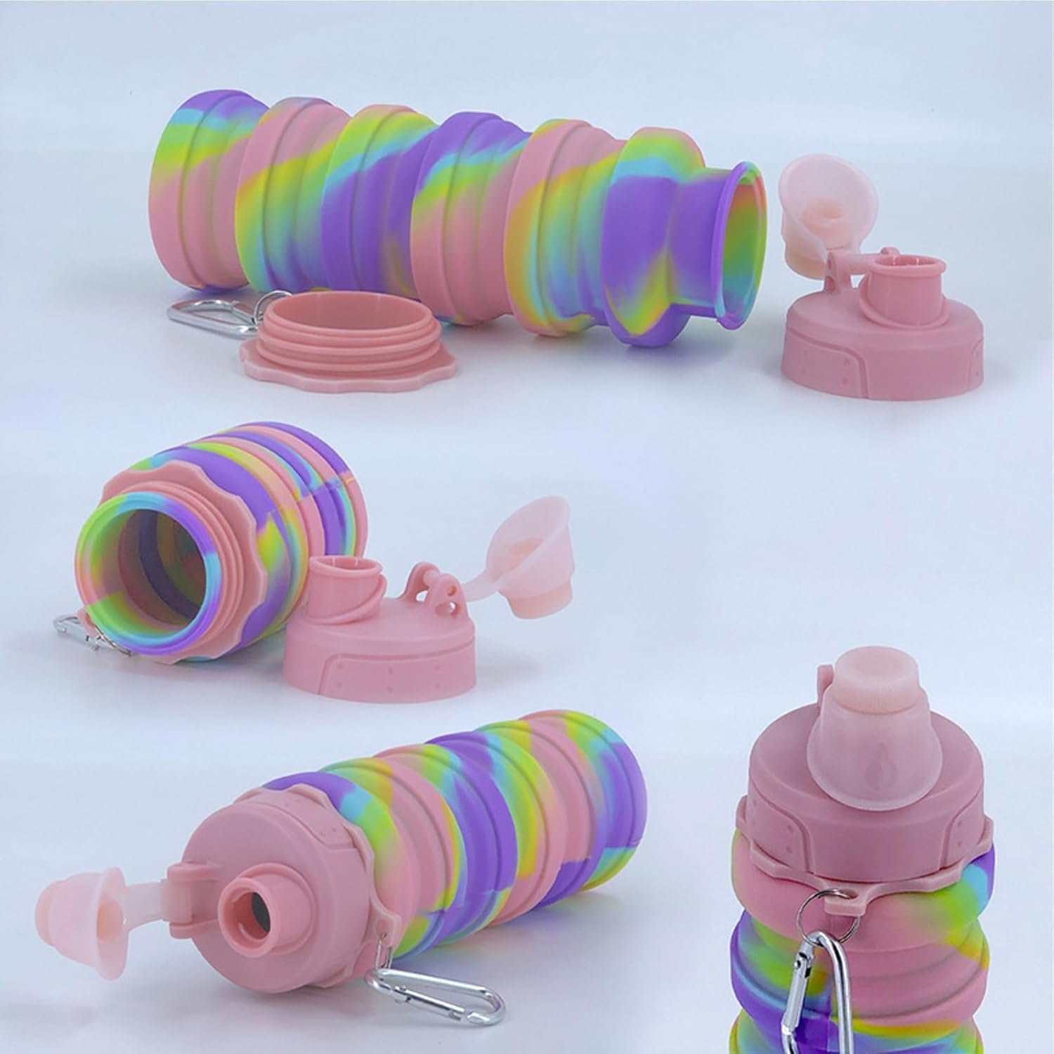 Collapsible Water Bottles Travel water bottle Sports Portable Sport Water Bottle Reusable Water Bottles comes with mountaineering Buckle 500ml silicone Water-proof camping water bottle - Image 7