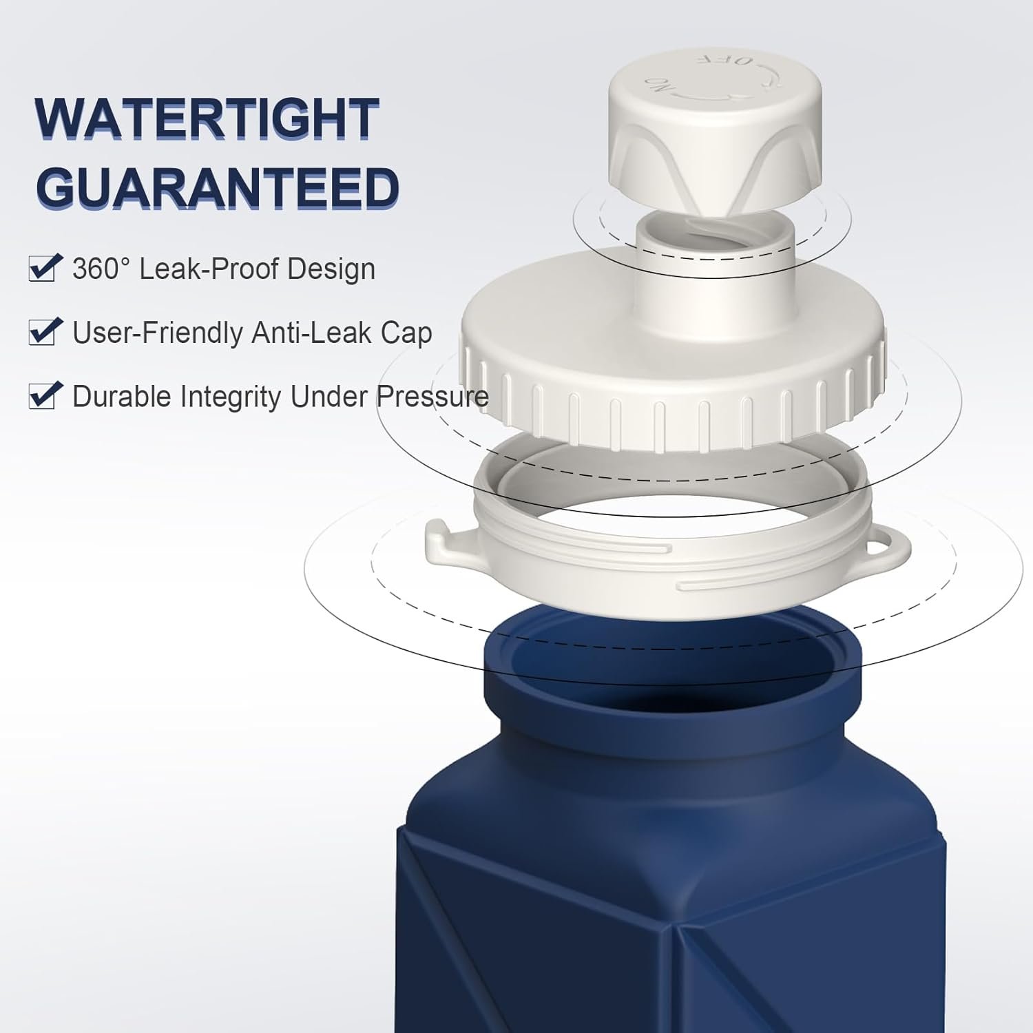 Collapsible Water Bottles 20.6oz, Silicone Foldable Portable Travel Water Bottle, BPA-Free, Leakproof Reusable for Traveling Camping Hiking Cycling Yoga Sports Outdoor, 1 Pack (Dark Blue) - Image 4