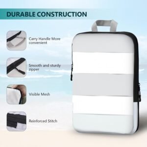 Compression Packing Cubes, 5-Piece Set Travel Organizer Boxes, Compressible Luggage Cubes With Zipper for Women/Men – Essential Travel Accessories