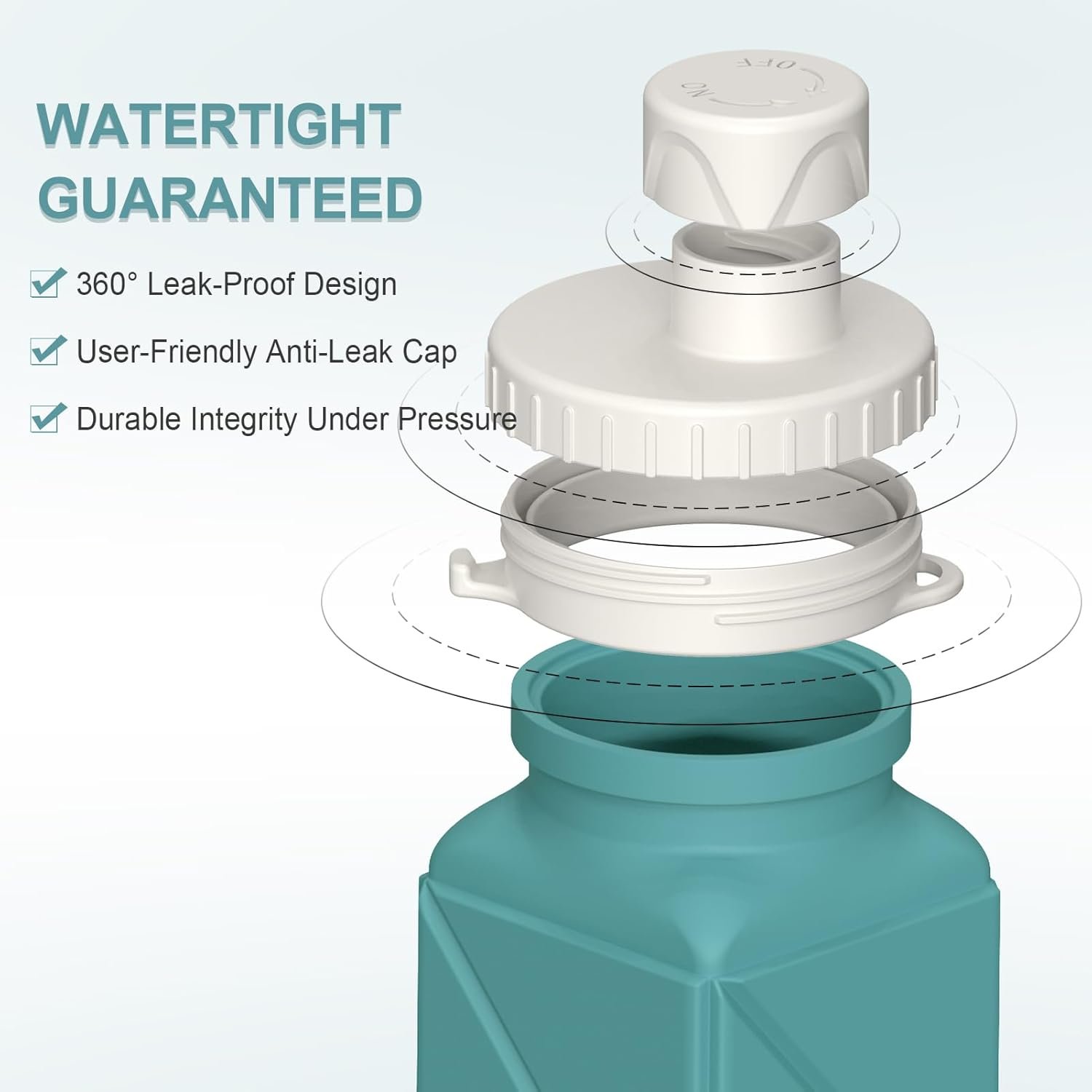 Collapsible Water Bottles 20.6oz 2 Pack, Silicone Foldable Portable Travel Water Bottle, BPA-free, Reusable Leakproof for Traveling Camping Hiking Cycling Sports Outdoor (Blue+Darkblue) - Image 4