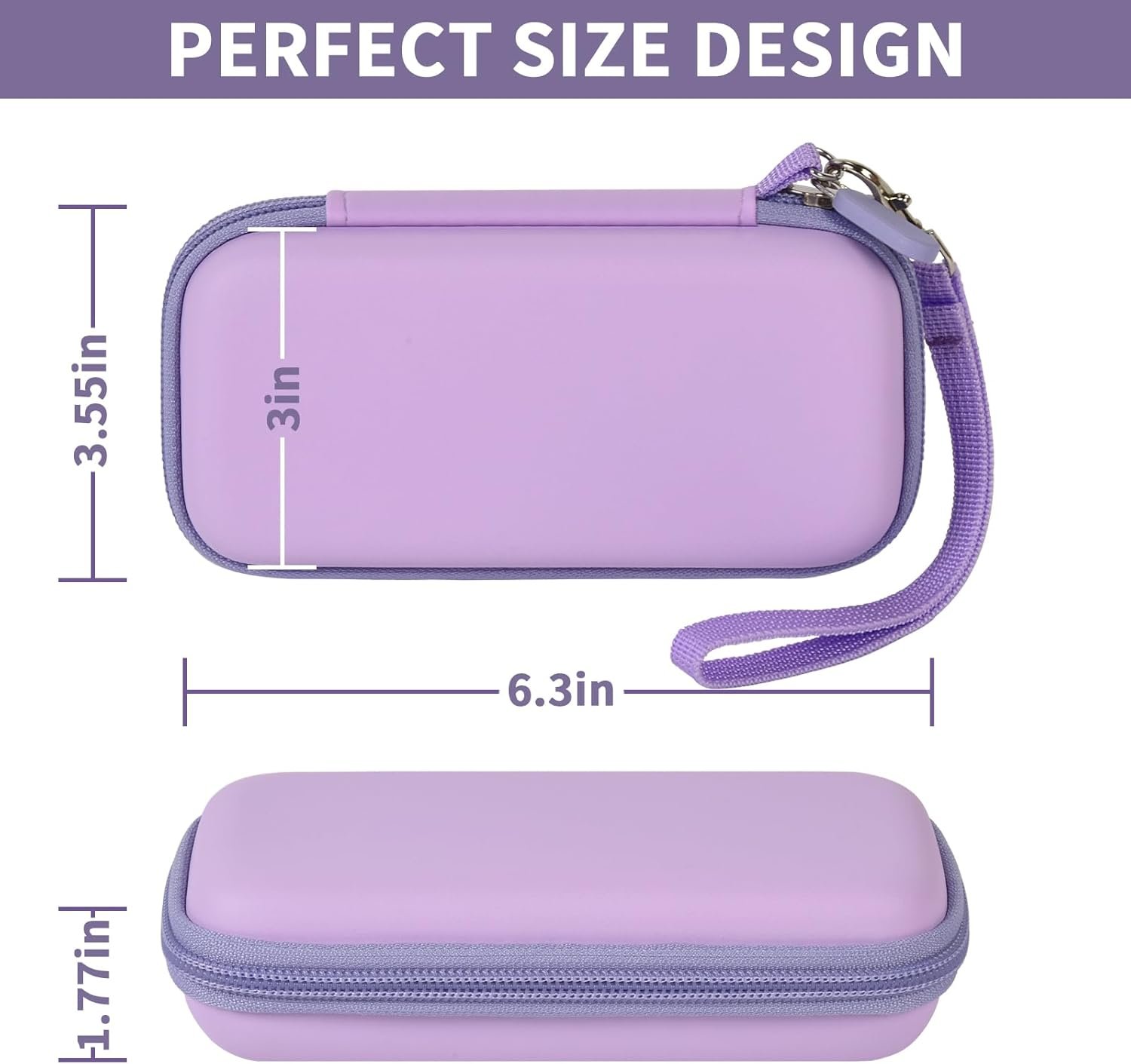 Case for Anker Magnetic Battery 10,000mAh Foldable Wireless Portable Charger, 633/622/621/321 5,000mAh Power Bank (MagGo) Holder, Storage for Baseus Power Delivery -Case Only (Purple, Medium) - Image 3