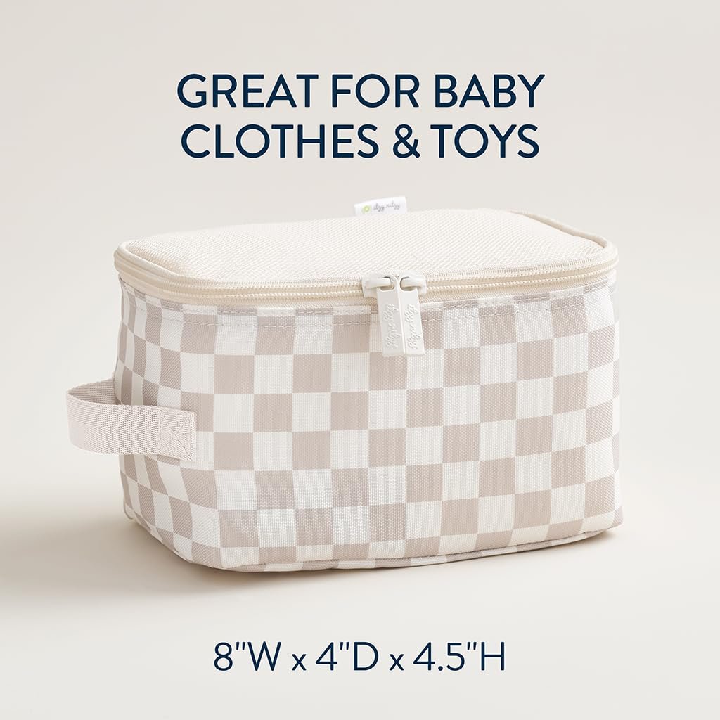 Itzy Ritzy Packing Cubes for Travel – Set of 3 Packing Cubes or Travel Organizers; Each Cube Features a Mesh Top, Double Zippers and a Fabric Handle (Checkerboard) - Image 3