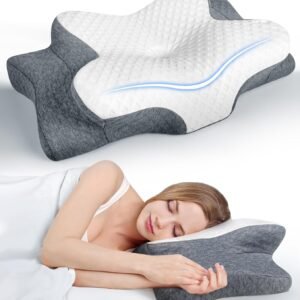 Ultra Pain Relief Cooling Pillow for Neck Support, Adjustable Cervical Neck Pillow Cozy Sleeping, Odorless Ergonomic Contour Memory Foam Pillows, Orthopedic Bed Pillow for Side Back Stomach Sleeper