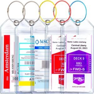 Cruise Ship Essentials for Carnival, Princess, NCL, MSC by JOLLYANTS, Cruise Luggage Tag Holders, Cruise Must Haves Waterproof & Reusable