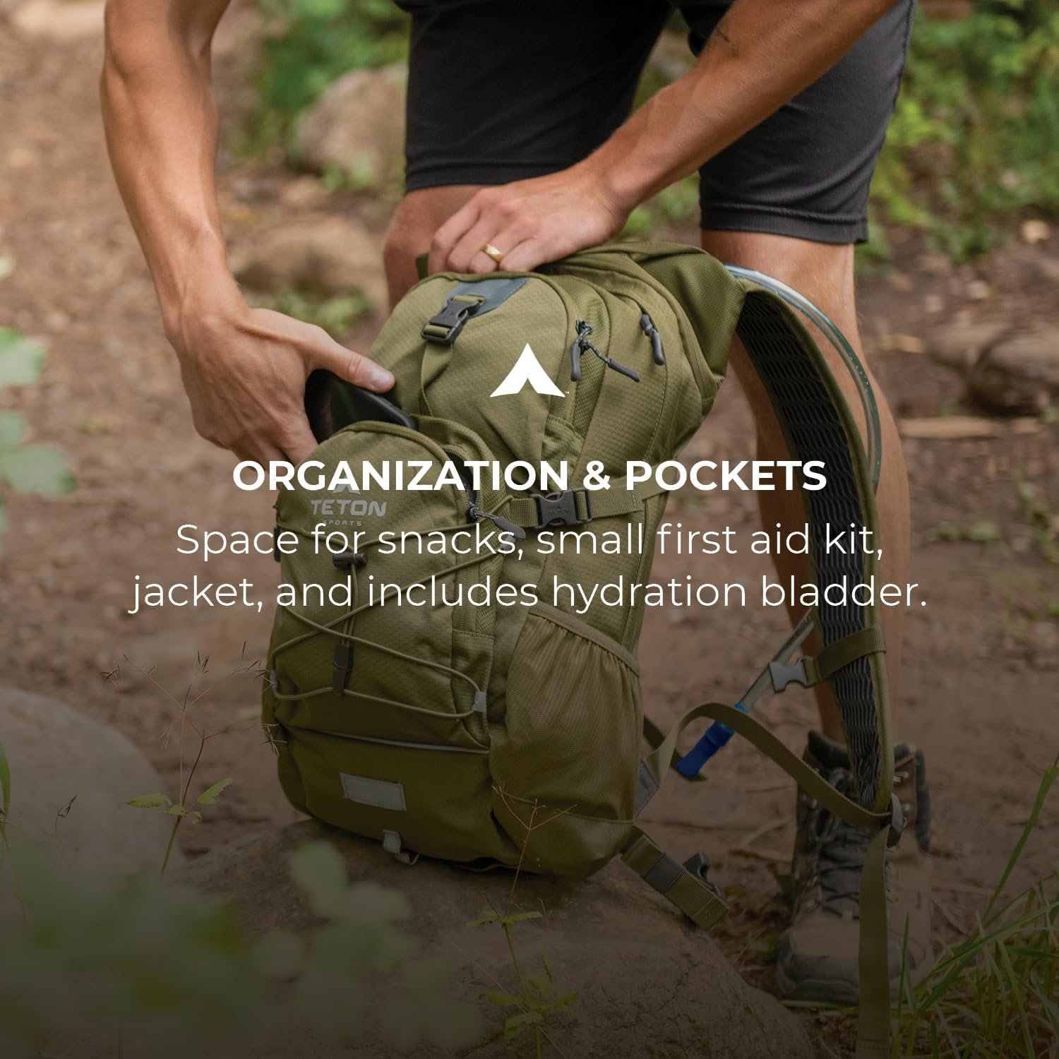 Teton Oasis/Trailrunner Hydration Backpack – Lightweight Water Pack with 2L/3L Bladder for Hiking, Running, Cycling, Biking – 2L/18L/22L Sizes – Sewn-in Rain Cover – Fits Men and Women - Image 5