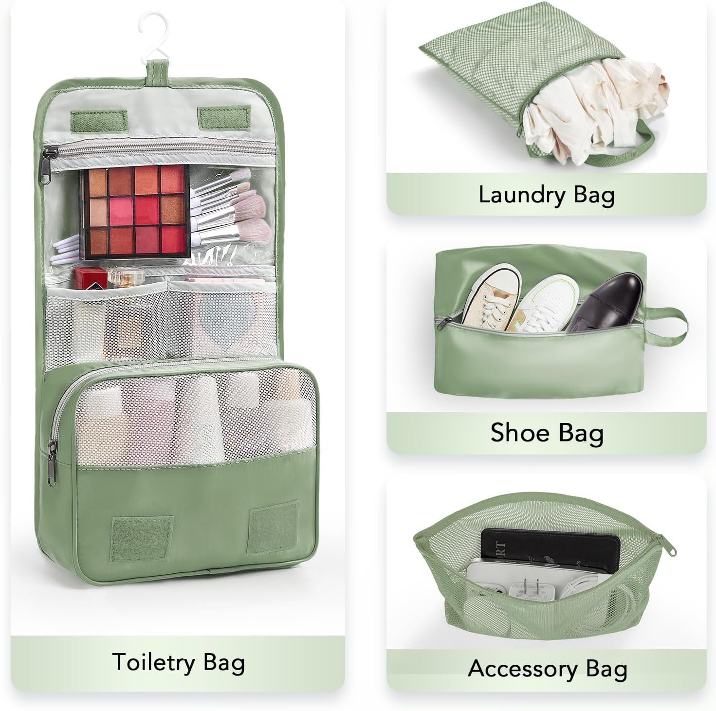 10 Set Compression Packing Cubes for Travel Essentials,Compressible Expandable Packing Cubes for Suitcase,OlarHike Luggage Organizer Bags for Travel,Handy Helper for Organizing Clothes(Matcha Green) - Image 5