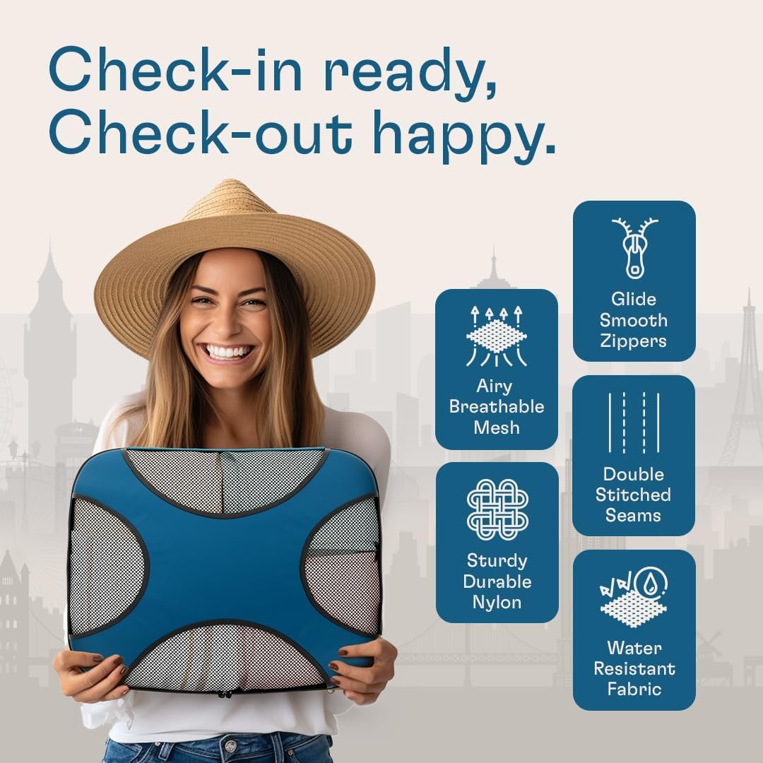 Shacke 6 Set Packing Cubes for Travel - Compression Packing Bags/Travel Organizer - Luggage Organizer Bags for Traveling - Travel Essentials for Women - Cruise Must Haves Packing List - Image 5