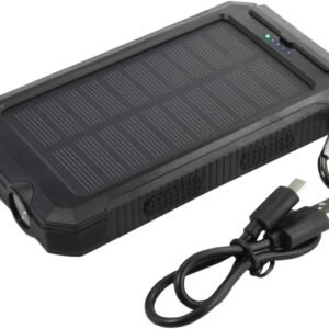 BoxWave Universal Solar Rejuva PowerPack (10000mAh) (15W), Solar Powered Backup Power Bank 10000mAh – Jet Black, Power Bank for Smartphones and Tablets