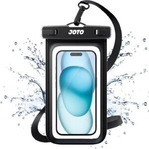JOTO Up to 7″ Universal Waterproof Phone Case for iPhone 17 Air 16 15 14 13 12 11 Plus Pro Max, IPX8 Cellphone Dry Bag XR X SE, Galaxy S23 S22 S21 S20+ S20 S10 Plus Note, Pixel -Black