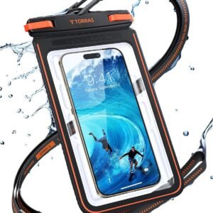 TORRAS IPX8 Waterproof Phone Pouch Floating, Underwater Screen Touchable, Water Proof Case with Lanyard for iPhone 16 Pro Max 15 S25, Cellphone Dry Bag Cruise Essentials 7.0 inch, Black