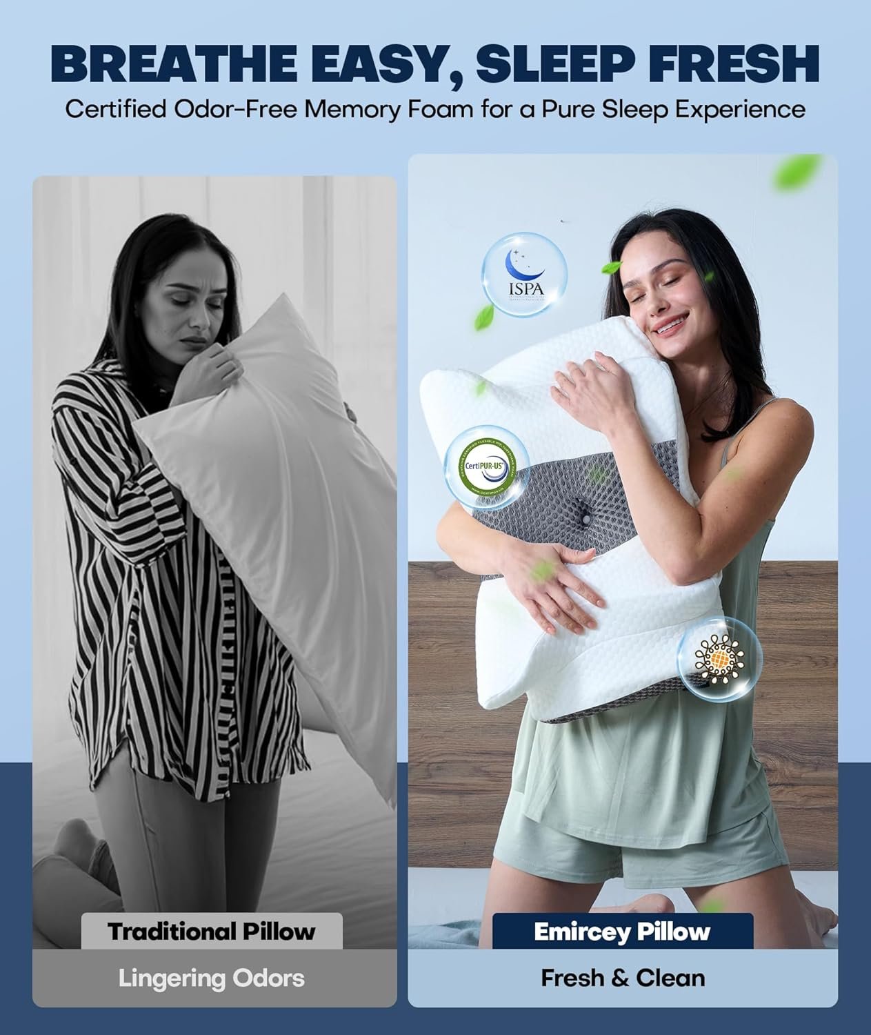 Sleep Doctor Approved Cervical Neck Pillow for Sleeping, Ergonomic Contour Side Sleeper Pillows for Adults, Cooling Orthopedic Pillow for Pain Relief Support, Memory Foam Pillows Back Stomach Sleepers - Image 7