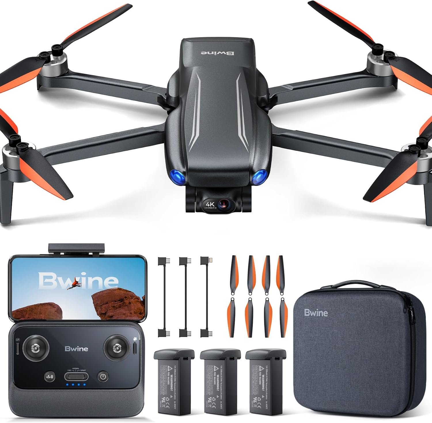 Bwine F7MINI 4K Video 8K Photo Drones with Camera for Adults, 3-Axis Gimbal EIS, 96Mins, 249g FAA-exempt, Over 6KM Transmission, AI GPS Smart Return, Follow, Waypoint, Orbit Fly, Better for Beginner