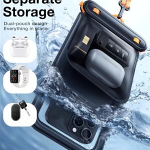 TORRAS IP68 Waterproof Phone Pouch Double Space, Floating Waterproof Phone Case with Lanyard for iPhone 17 Pro Max 16 15 14 S25 S24, Phone Dry Bag Vacation Cruise Ship Travel Essentials 7.0”, Black