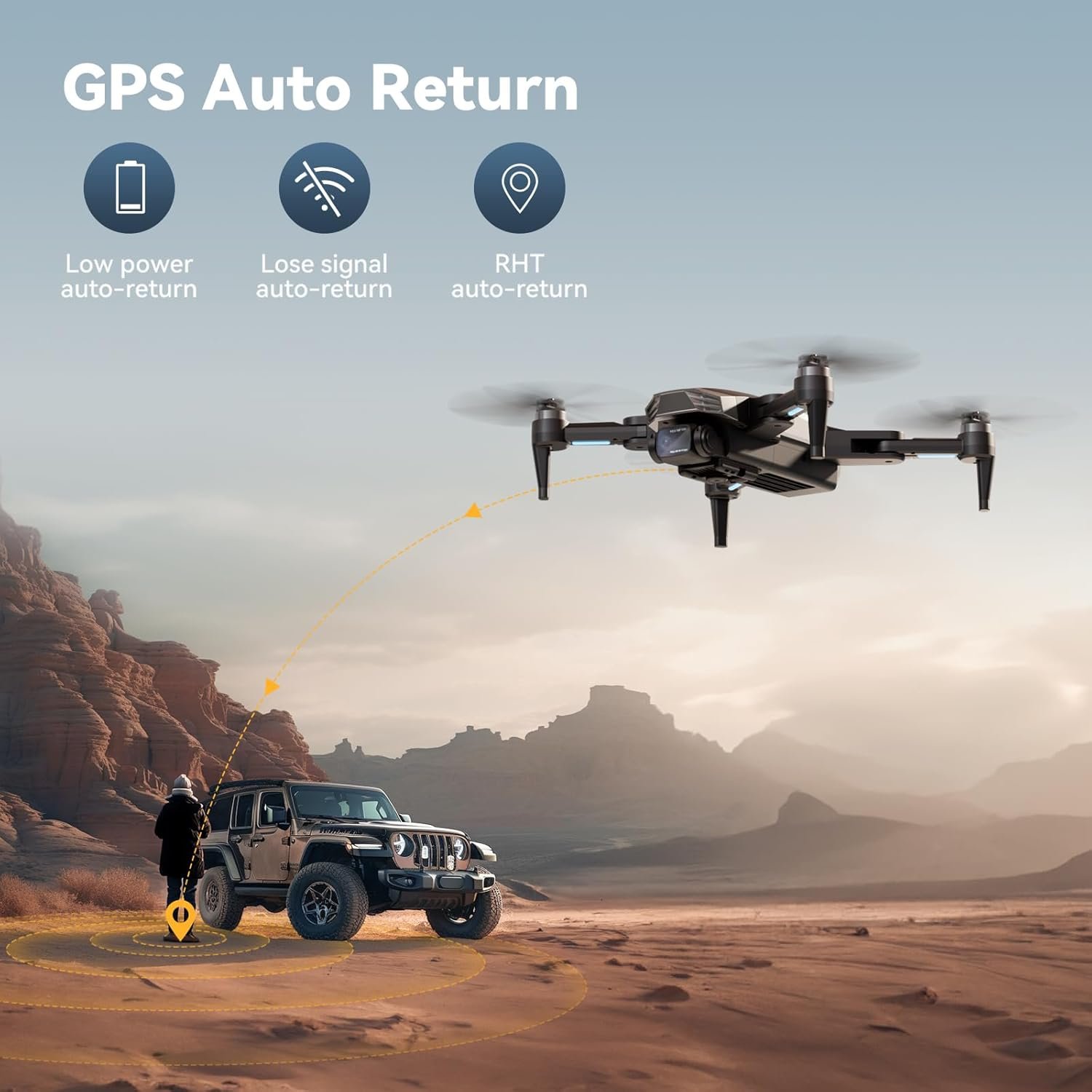 GPS Drone with Camera for Adults 4K, Auto Return Home, Brushless Motor, Follow Me, 5G FPV Transmission, Smart RC Quadcopter Drones for Beginners Kids, Long Flight and Distance, Under 250G - Image 3