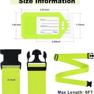 8 Pack Luggage Straps and Tags Set – 4 Straps, 4 Tags, TSA Approved Suitcase Belt, Green