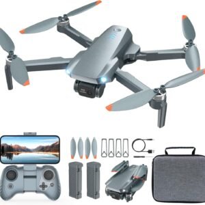 1080P HD FPV Camera Drone – Foldable RC Quadcopter with Real-time FPV Transmission, Headless Mode, 2 Batteries for 30 Mins Flight, Voice Control, Gesture Selfie, FPV Camera Drone for Beginners/Kids/Adults, Beginner Friendly, Portable Travel Case