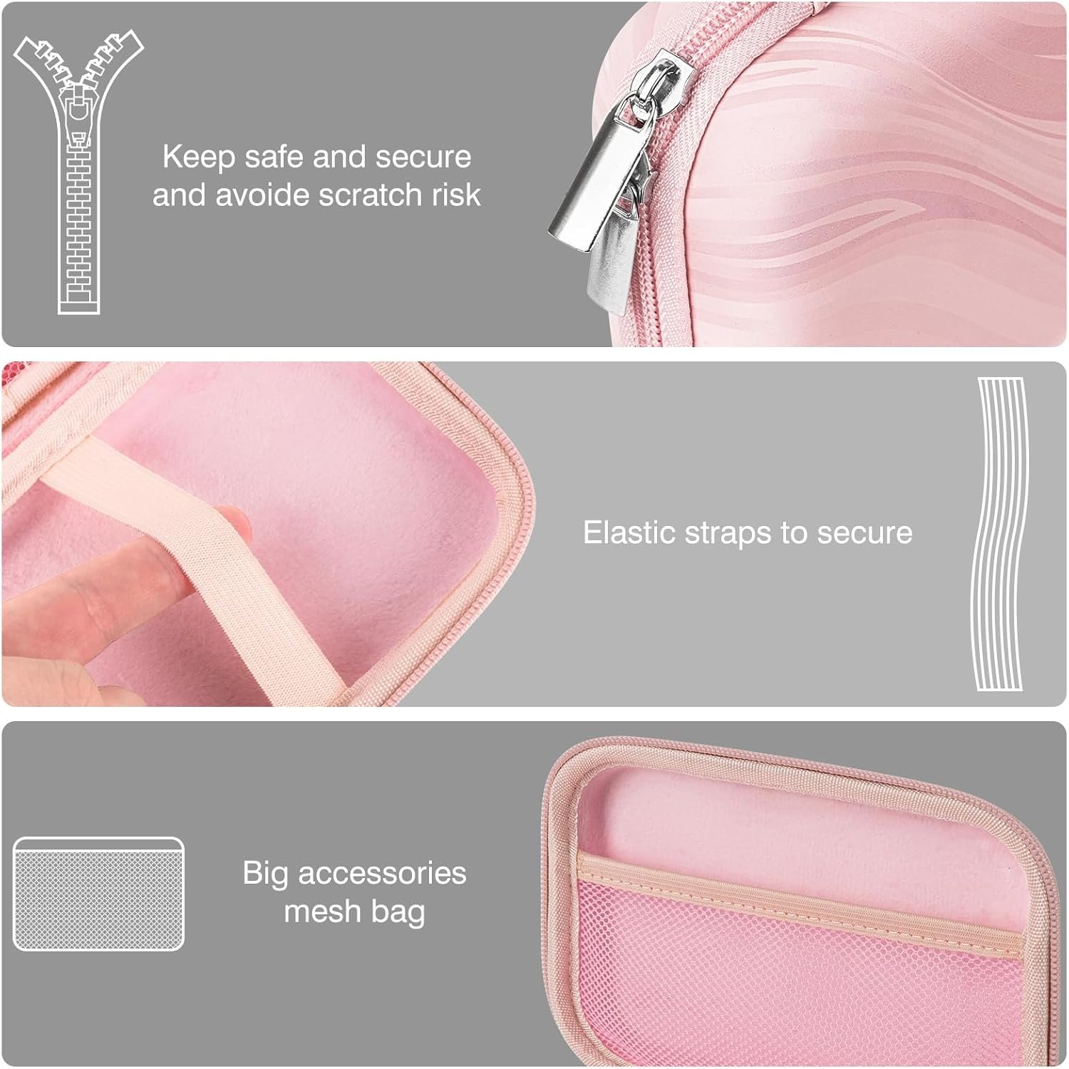 Portable Solar Charger & Power Bank Travel Case - Hard Storage Box Compatible with Anker PowerCore 10K and Durecopow 20000mAh Solar Charger (Pink) - Image 4