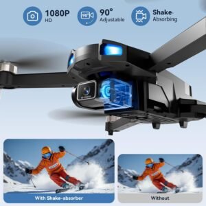 Drone with Camera for Kids 1080P HD FPV, Brushless Motor Quadcopter for Adults and Beginners, Waypoint Fly, 360°Flip, Gravity Control, Circle Fly, Auto Hover, RTF and Foldable