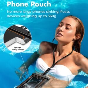 UNBREAKcable Floating Waterproof Phone Pouch 2 Pack, IPX8 Waterproof Phone Case Dry Bag Kayak/Beach/Cruise Travel Essentials, Water Proof Pouch for iPhone 17 16 15 Pro Max, Samsung S25 Ultra S24-7″