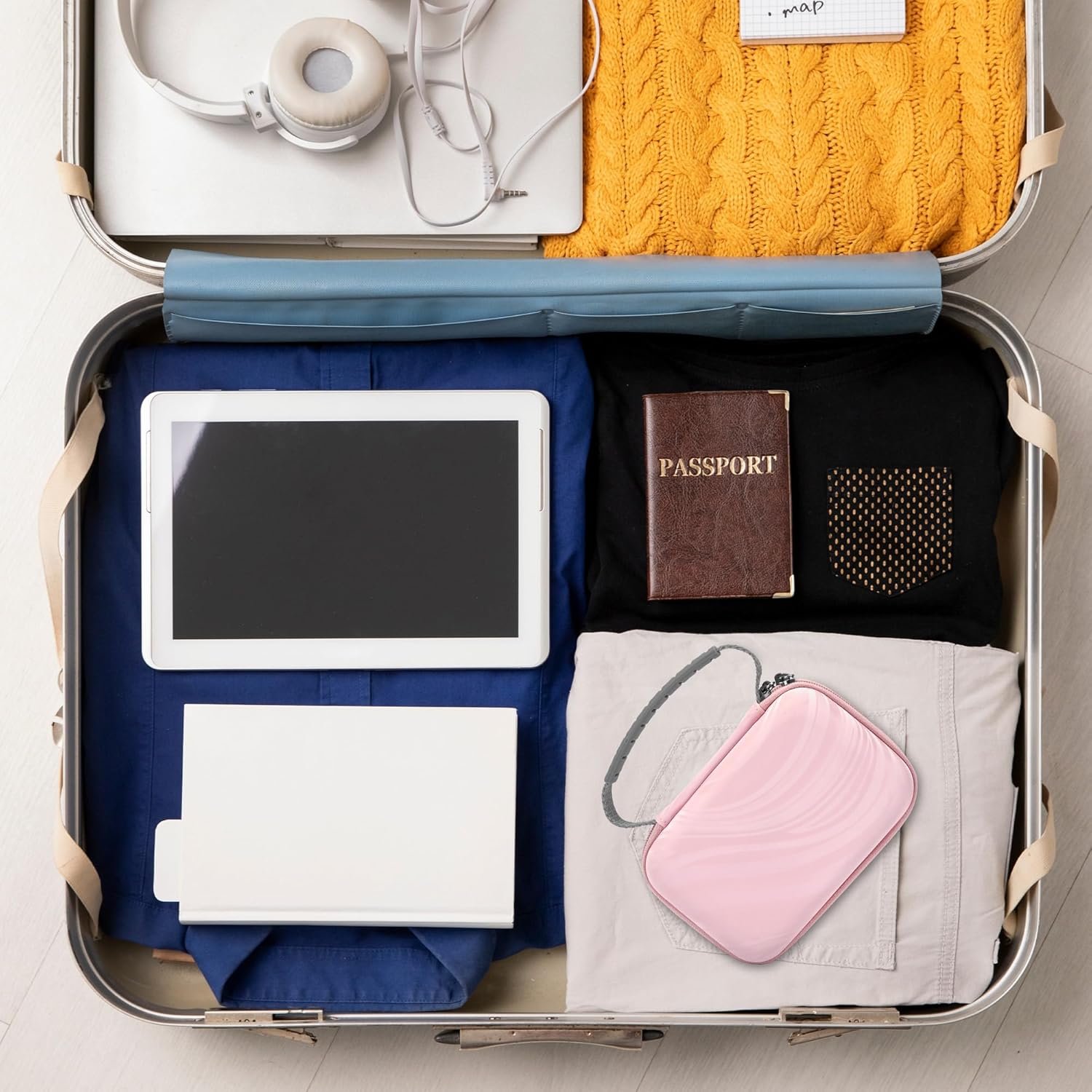 Portable Solar Charger & Power Bank Travel Case - Hard Storage Box Compatible with Anker PowerCore 10K and Durecopow 20000mAh Solar Charger (Pink) - Image 6