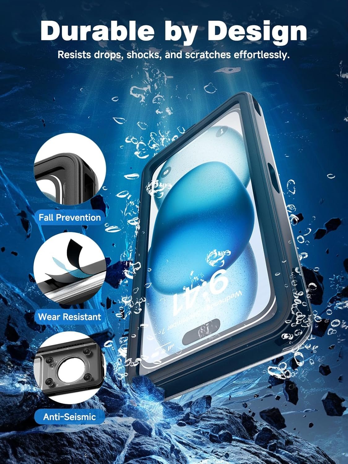 Waterproof Phone Pouch Case 7.5", 2025 Upgraded IPX8 Waterproof Phone Case for Snorkeling, Universal Fit for iPhone 16 Pro Max 15 14 13, Galaxy S25, Beach Vacation Essentials (Black) - Image 7