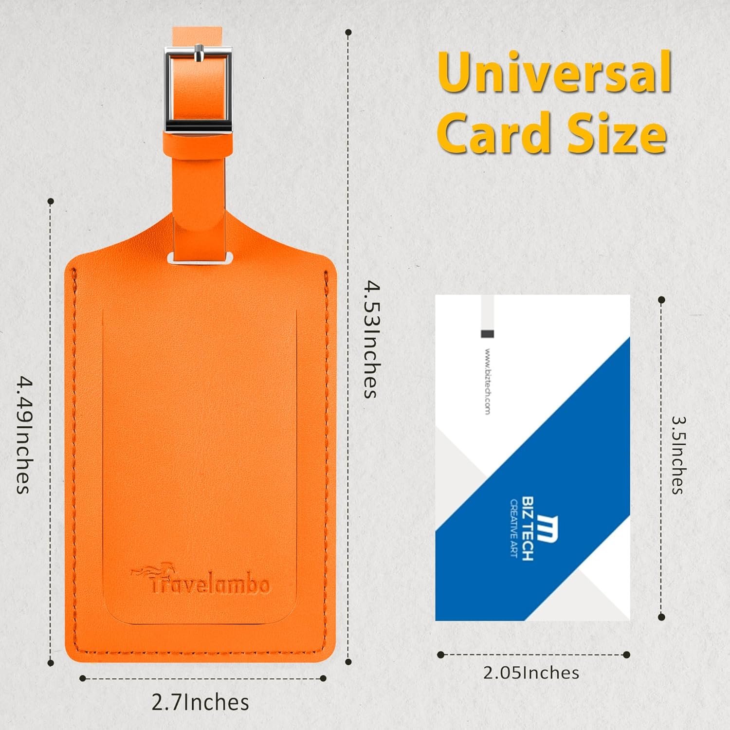 Travelambo Luggage Tags for Suitcases PU Leather Travel Tags Bag Tags Privacy Protection Travel Essentials - Image 2