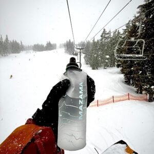 Mazama Aqua Bend Collapsible Soft Sport Water Bottle/Flask/Canteen. Ultralight and Eco-Friendly. Ideal for Running, Hiking, Cycling, Climbing. Fits Most Hydration Vests. (Glacier, 750ml)