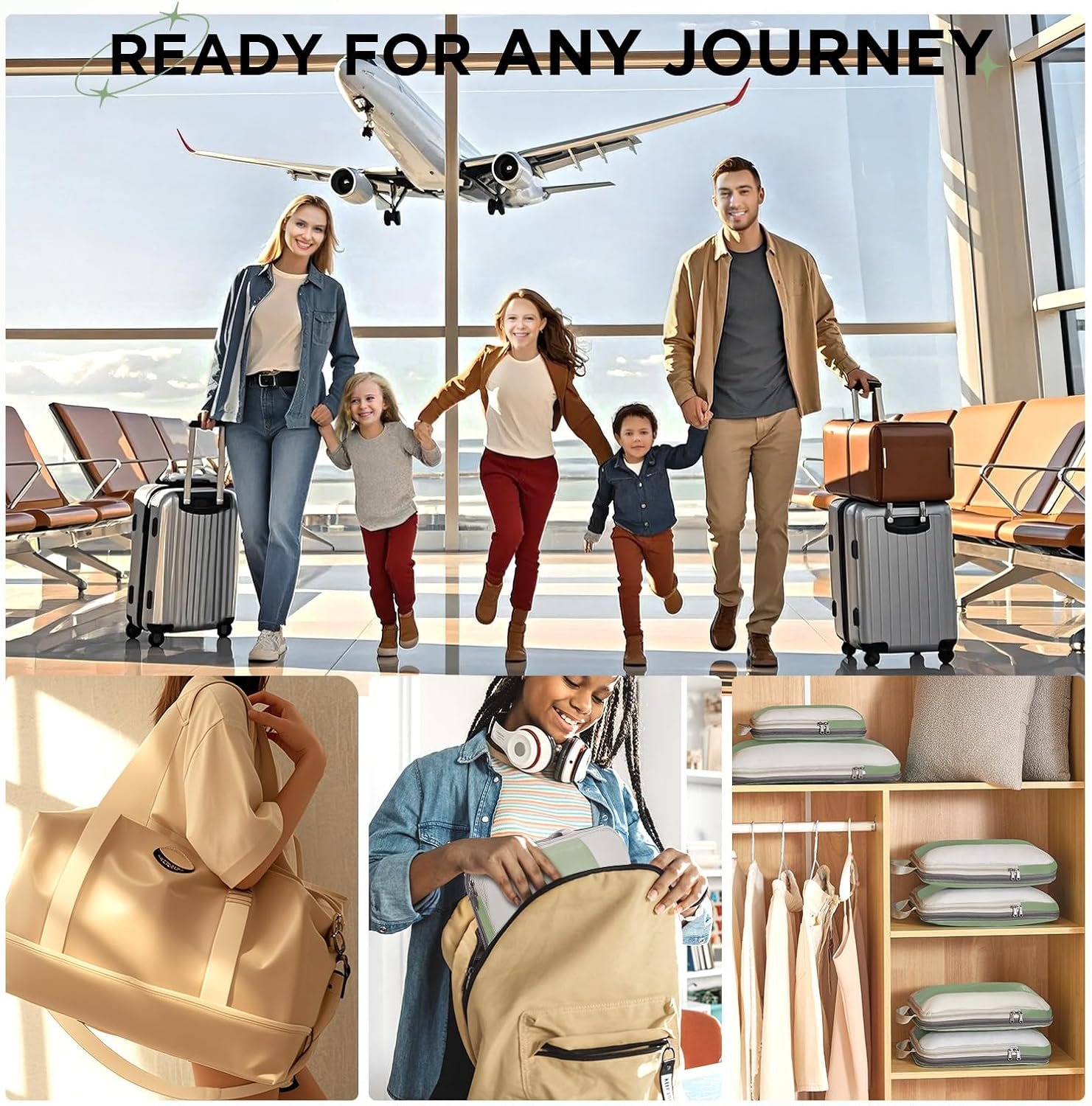 10 Set Compression Packing Cubes for Travel Essentials,Compressible Expandable Packing Cubes for Suitcase,OlarHike Luggage Organizer Bags for Travel,Handy Helper for Organizing Clothes(Matcha Green) - Image 9