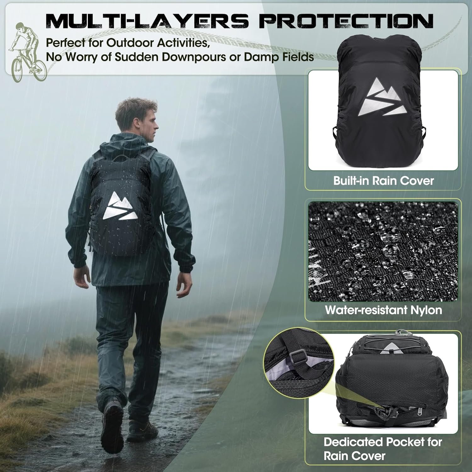 Hydration Backpack with Water Bladder, 18L Lightweight Hiking Backpack for Women&Men Small Insulated Hydration Water Pack for Hiking, Running, Cycling, Biking - Image 6