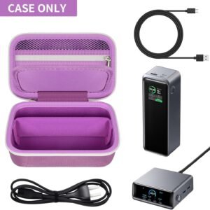 Case Compatible with Anker Prime Power Bank, 27,650mAh 3-Port 250W& for Prime USB C Charging Station, Storage Travel Holder for Anker Prime Charging Base, Portable Chargers, Cable-Purple (Box Only)