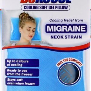BeKOOOL Cooling Soft Gel Pillow – Reusable Cooling Relief from Migraines, Neck Strain and Fever – Up to 6 Hours of Cooling, Ready to Use, Stays Soft When Frozen