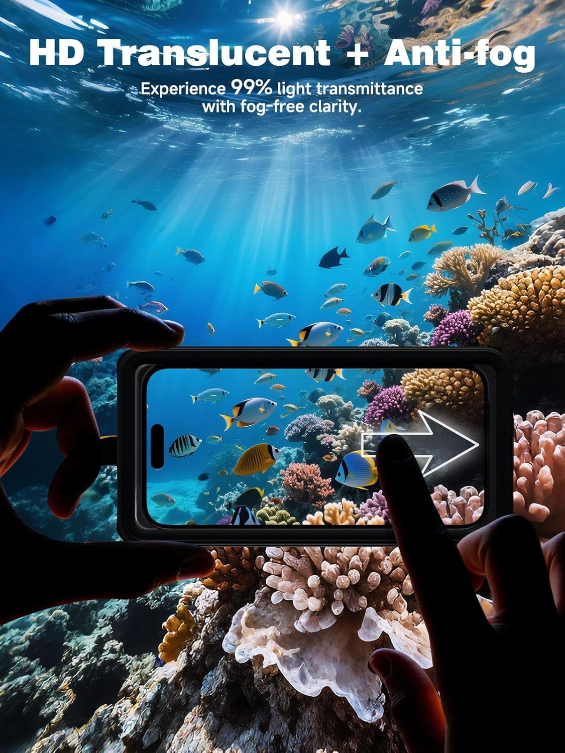 Waterproof Phone Pouch Case 7.5", 2025 Upgraded IPX8 Waterproof Phone Case for Snorkeling, Universal Fit for iPhone 16 Pro Max 15 14 13, Galaxy S25, Beach Vacation Essentials (Black) - Image 6