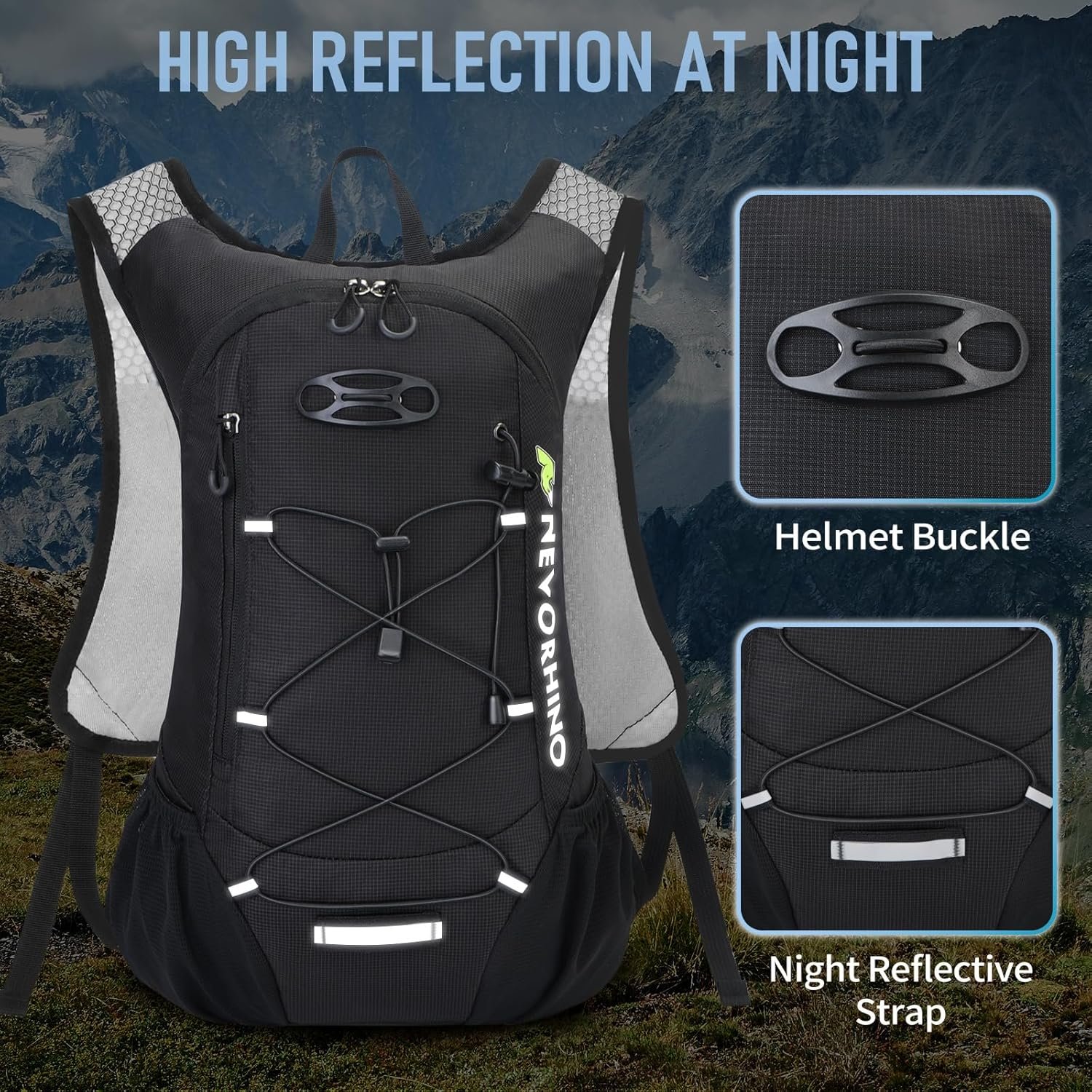 Lightweight Hydration Backpack, Running Backpack with 2L Water Bladder, Hydro Water Daypack for Cycling Hiking Rave for Men Women - Image 6