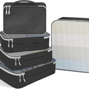 4-Piece Packing Cube Set – Lightweight Luggage Organizers for Travel, Vacation and Suitcases – Durable Accessories with Compression