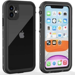for iPhone 11 Waterproof Case with Screen Protector Full Body Protector Shockproof Dustproof Dirtproof Heavy Duty IP68 Waterproof Case for iPhone 11(6.1inch) (Clear)