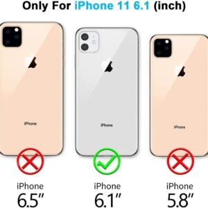 for iPhone 11 Waterproof Case with Screen Protector Full Body Protector Shockproof Dustproof Dirtproof Heavy Duty IP68 Waterproof Case for iPhone 11(6.1inch) (Clear)