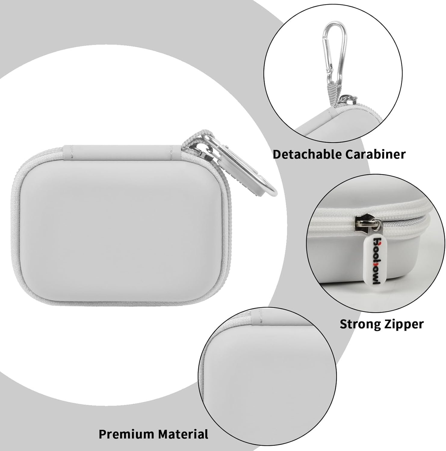 Boobowl Case Compatible with Anker Nano Portable Charger Power Bank, 5,000 Mah, with Built-in Lightning Connector, Charging Battery Pack Storage Holder for amelema/for LanLuk/for Feob -White - Image 4