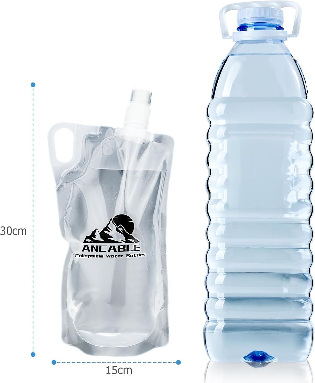 33oz Collapsible Water Bottles, 3-Pack Reusable Travel Foldable Water Bottles for Hiking Camping Running Bike, BPA-Free Water Bottle - Image 7