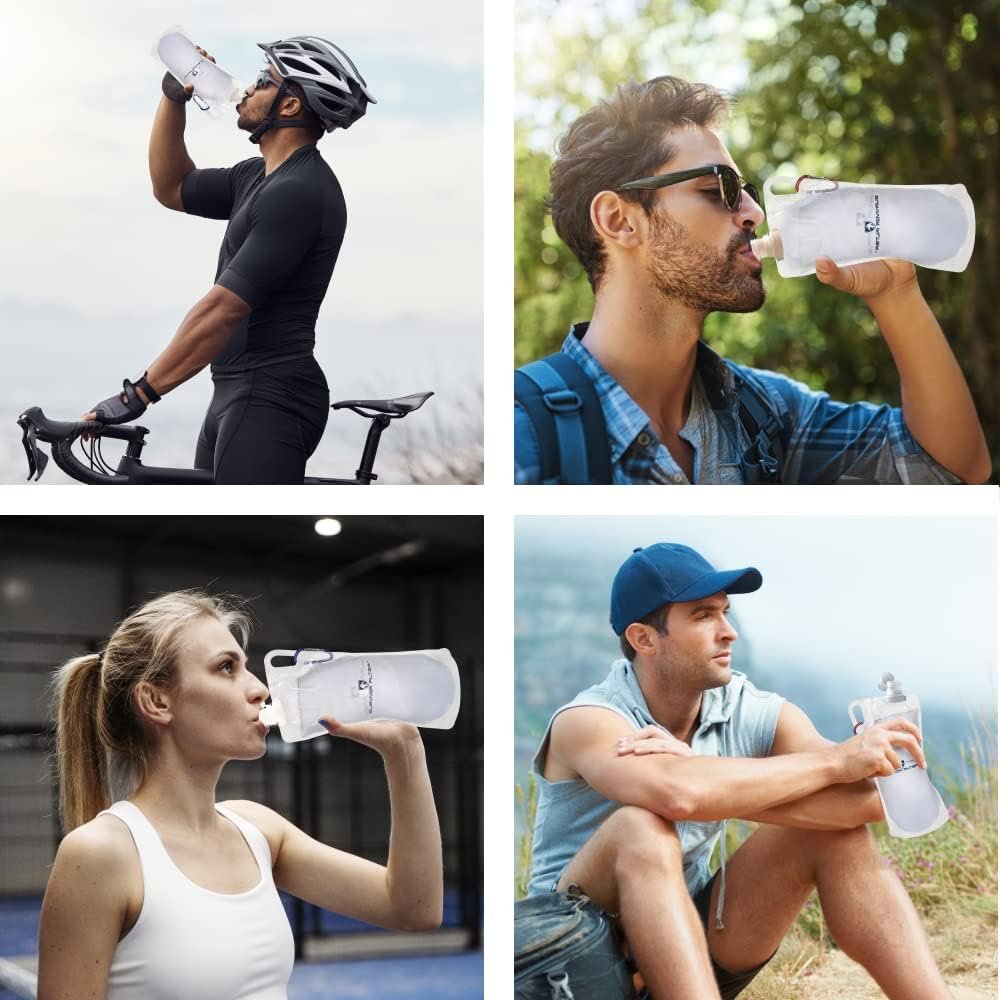 Survivor Filter Clear Collapsible Water Bottles - Travel, Hiking, Foldable, BPA-Free - 2 x - Image 7