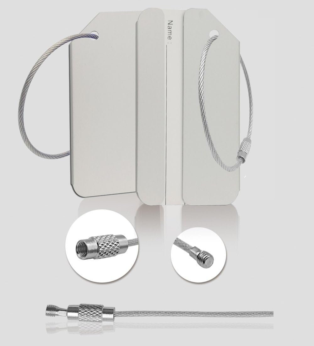 Aluminum Luggage Tags, Luggage Tag Holders for Travel Luggage Baggage Identifier by Ovener (2Pack Silver) - Image 4