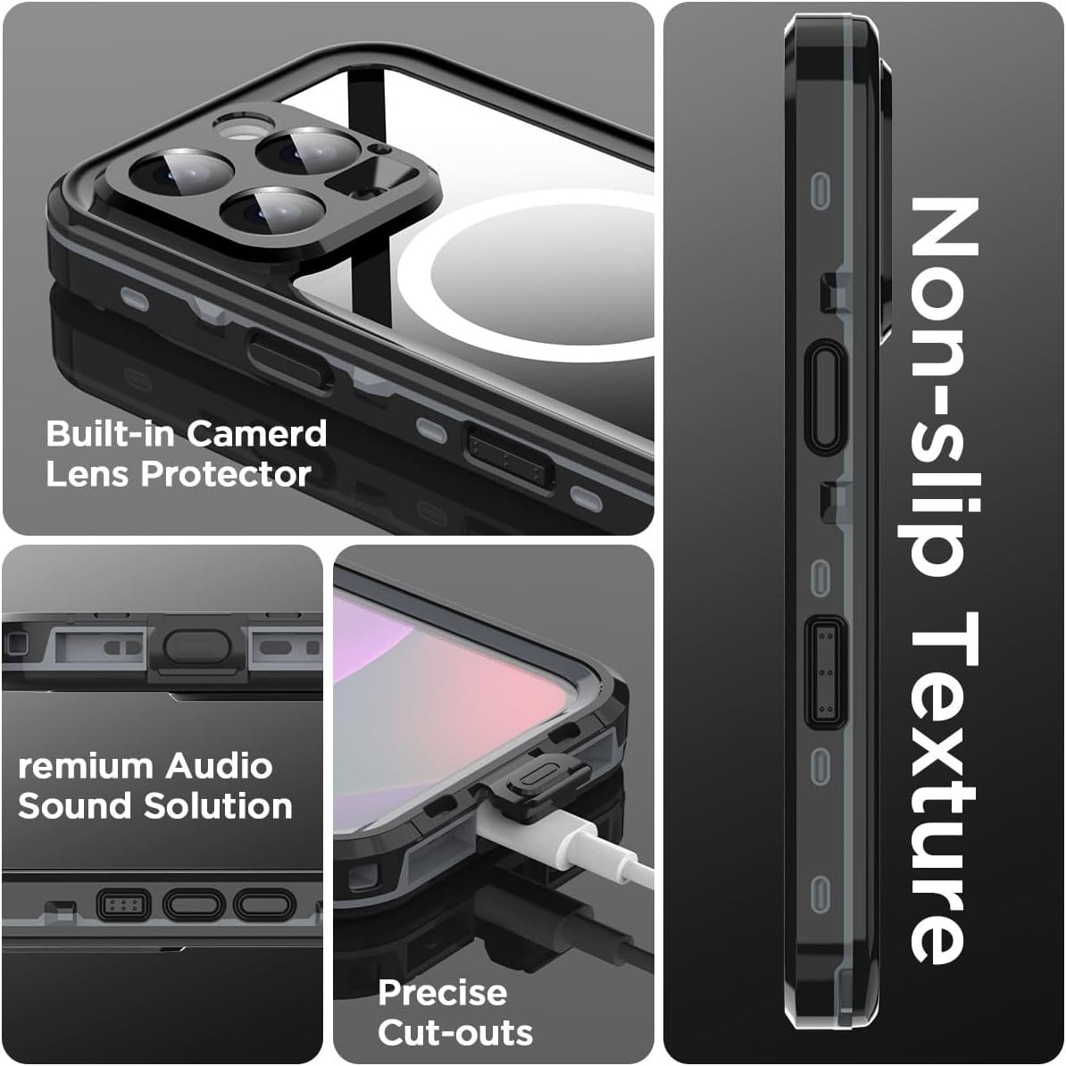 AICase Waterproof Case for iPhone 16 Pro Max(6.9") with MagSafe Clear Water Proof,Snowproof,Dustproof and Shockproof,IP68 Real 360 Full Body Protection Underwater Cover for iPhone 16 Pro Max - Image 8