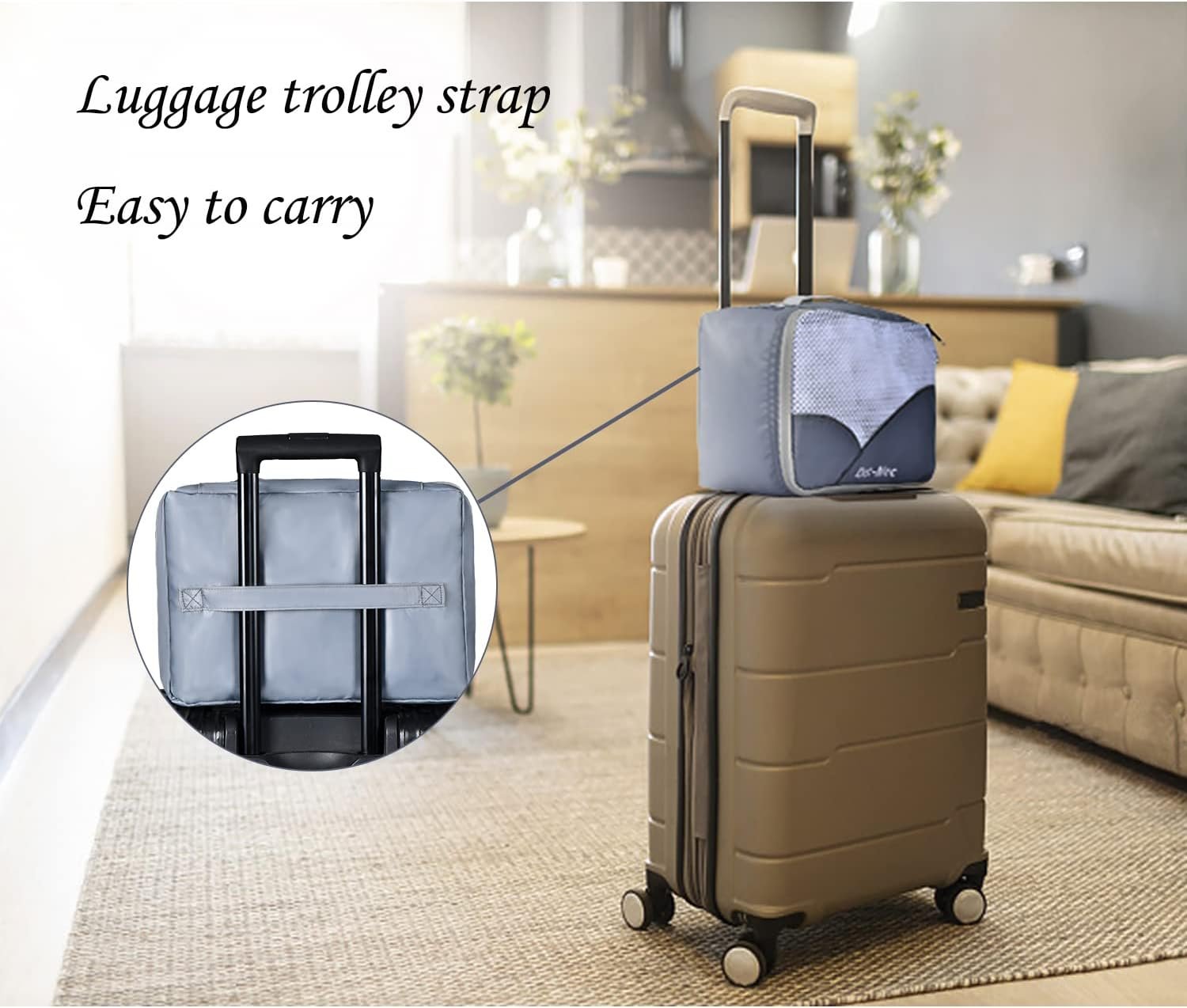 8 Set Packing Cubes for Travel (L,M,S,XS)-Suitcases Organizer Set for Travel Accessories Travel Essentials, Luggage Packing Bags for Carry on Suitcase (8set, Grey) - Image 6