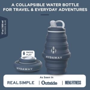 HYDAWAY 17oz Collapsible Water Bottle – BPA-Free, Leakproof, Lightweight, and Space-Saving – Perfect for Travel, Hiking, and Everyday Hydration