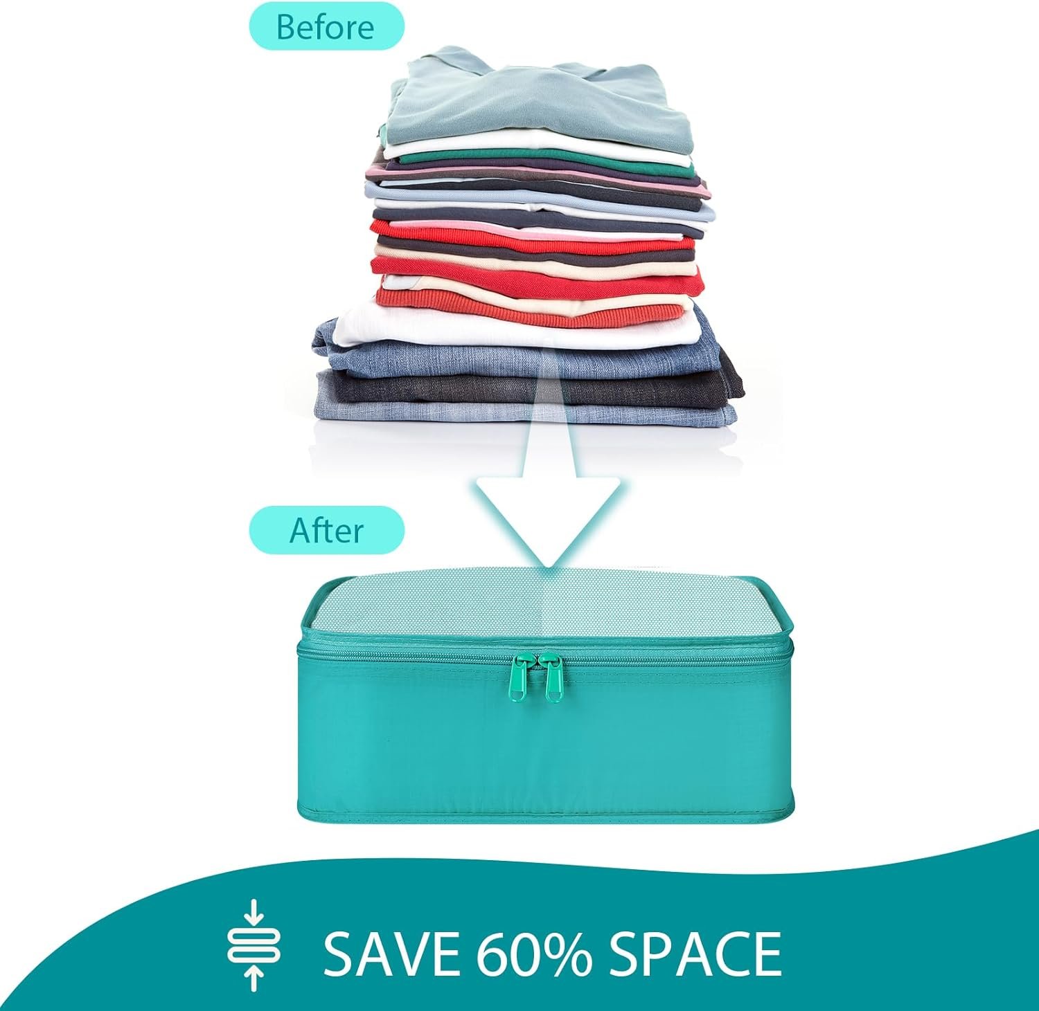 DIMJ Packing Cubes for Travel - Organizer Bags Set for Carry on Suitcase Lightweight Packing Cubes for Suitcase Cubes for luggage with Large Toiletries Bag (Green) - Image 5