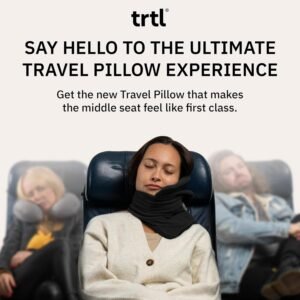 trtl Pillow – Scientifically Proven, Super Soft Neck Support Travel Pillow for Sleeping – Lightweight and Machine Washable – Ergonomic Design for Traveling on Airplanes, Cars, and Trains – Grey