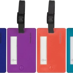 Travelon Set Of 4 Assorted Color Luggage Tags, Bolds