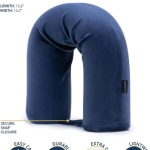 Brookstone Free Form Travel Pillow – Lightweight Flexible Memory Foam Travel Neck Pillow for Sleeping, Car, Airplane & Travel Support, Blue